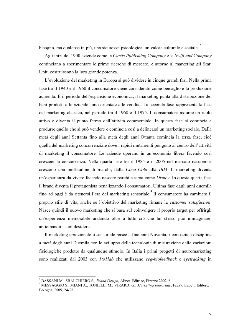 Anteprima della tesi: Il marketing sensoriale: analisi e ricerca dei 5 sensi nella comunicazione, Pagina 4
