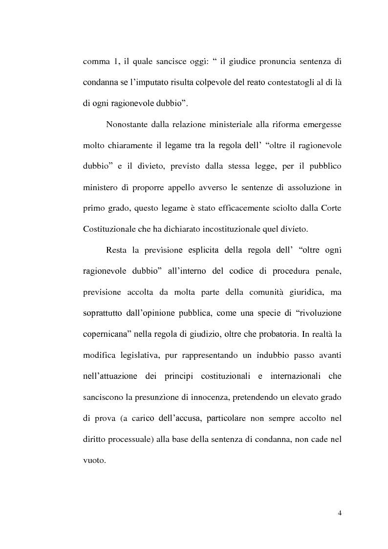 Anteprima della tesi: ''Oltre ogni ragionevole dubbio'' filosofia e fenomenologia del processo penale, Pagina 3
