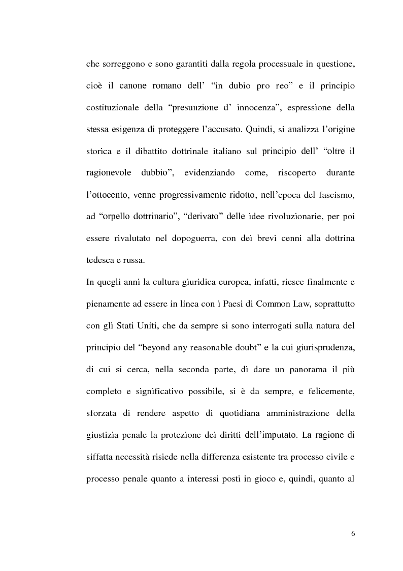Anteprima della tesi: ''Oltre ogni ragionevole dubbio'' filosofia e fenomenologia del processo penale, Pagina 5