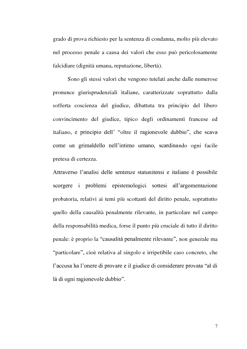 Anteprima della tesi: ''Oltre ogni ragionevole dubbio'' filosofia e fenomenologia del processo penale, Pagina 6