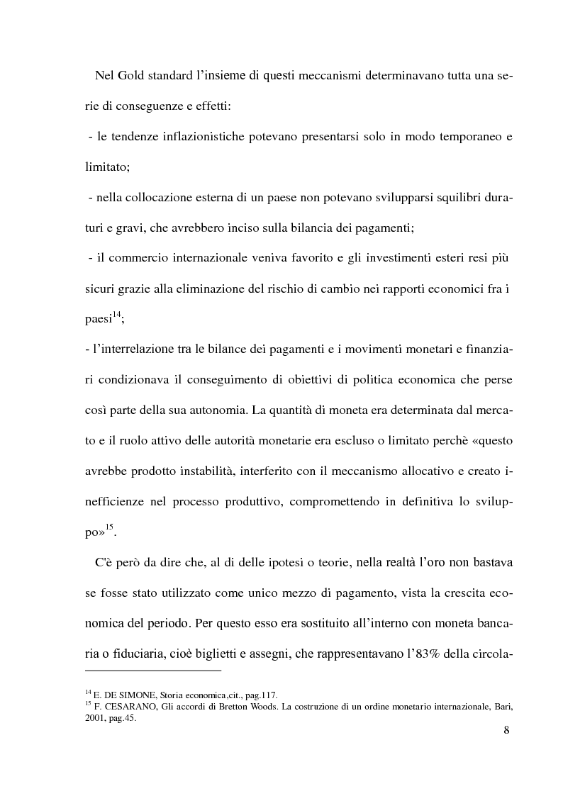 Anteprima della tesi: Gli accordi di Bretton Woods - Origini e funzionamento, Pagina 8