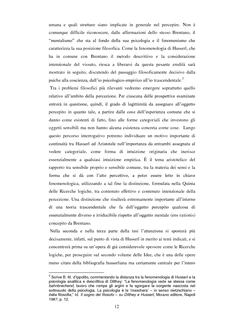 Anteprima della tesi: Entelechia, intenzionalità e costituzione dell'oggetto: una lettura fenomenologica, Pagina 4