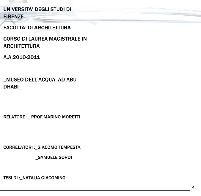 Anteprima della tesi: Museo dell'Acqua ad Abu Dhabi, Pagina 1