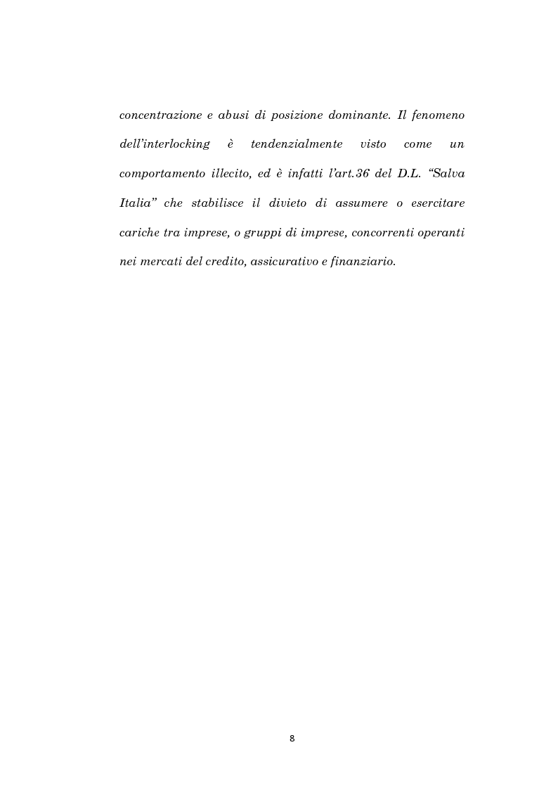 Anteprima della tesi: La corporate governance e il fenomeno dell'interlocking, Pagina 5