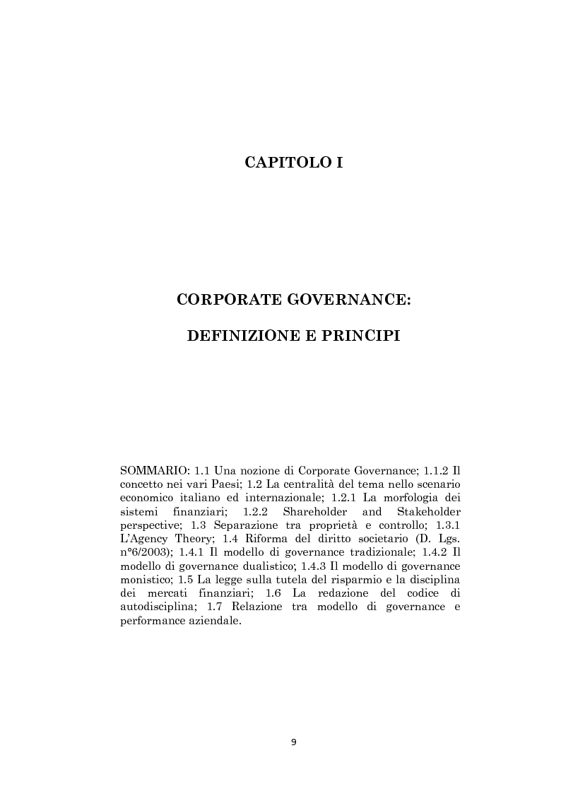 Anteprima della tesi: La corporate governance e il fenomeno dell'interlocking, Pagina 6
