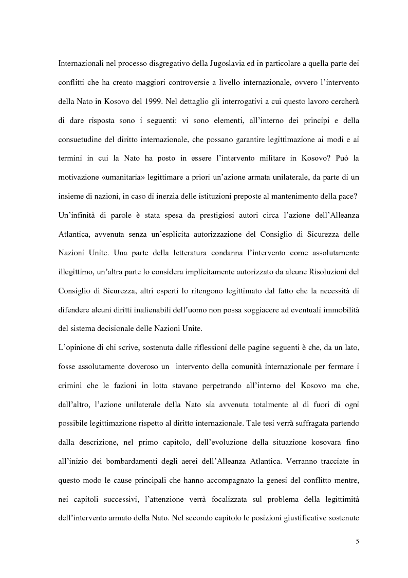 Anteprima della tesi: Il ruolo delle Organizzazioni Internazionali nella disgregazione della Jugoslavia: genesi, sviluppo e legittimità dell'intervento Nato in Kosovo., Pagina 3