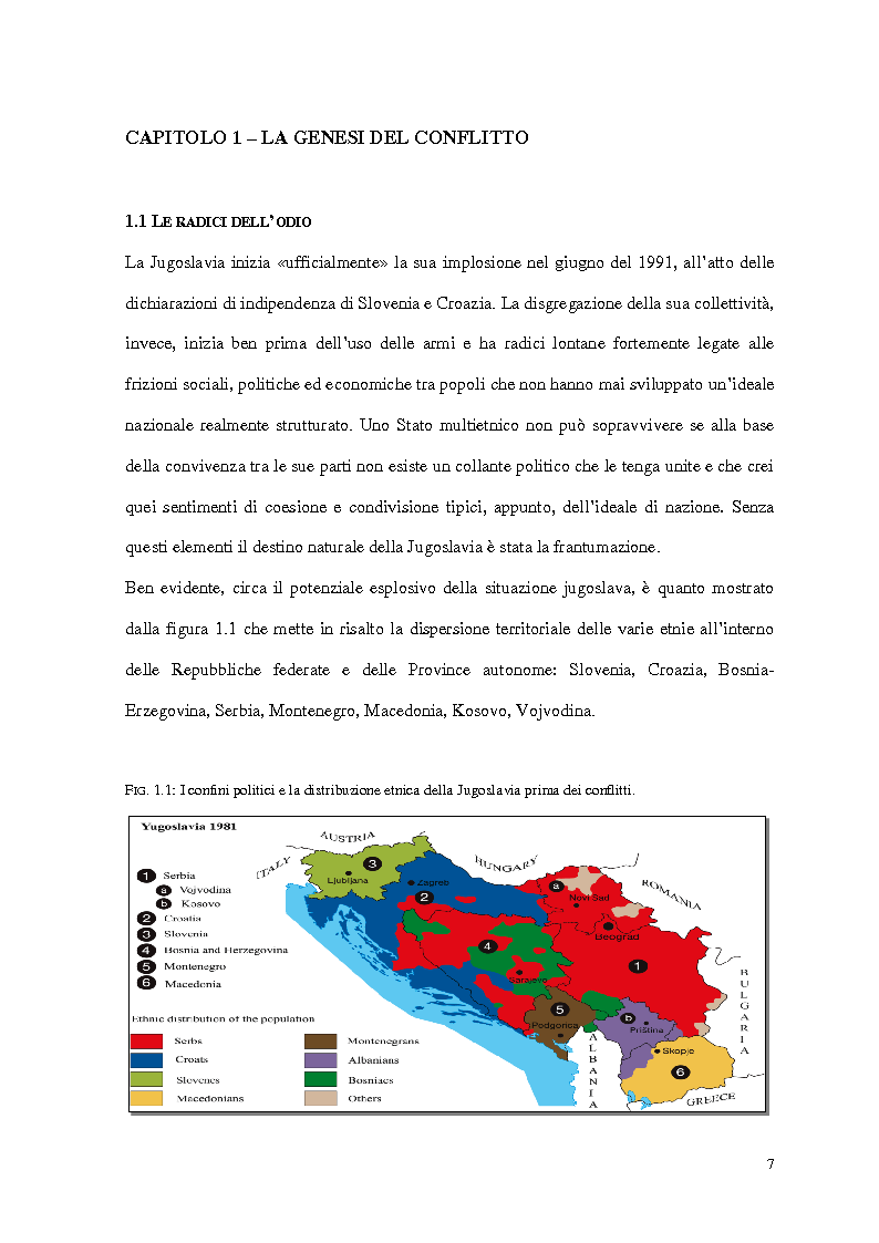 Anteprima della tesi: Il ruolo delle Organizzazioni Internazionali nella disgregazione della Jugoslavia: genesi, sviluppo e legittimità dell'intervento Nato in Kosovo., Pagina 5