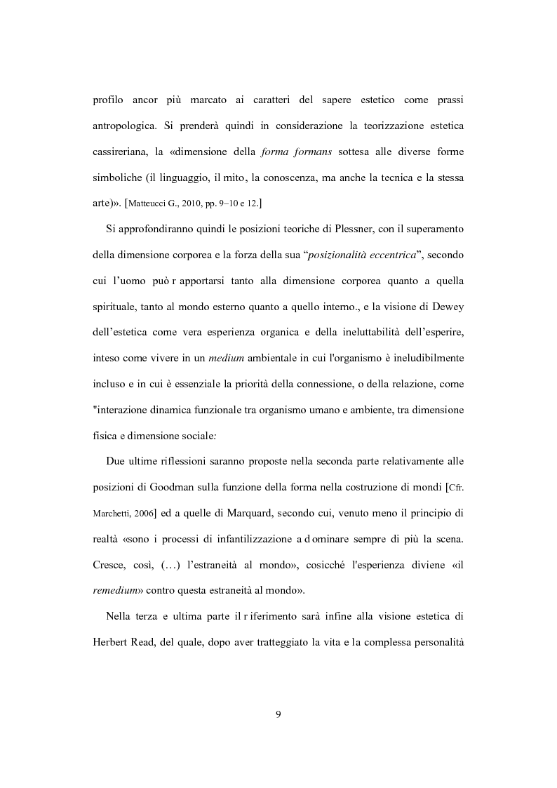 Anteprima della tesi: La visione estetica di Herbert Read fra umano e postumano, Pagina 4