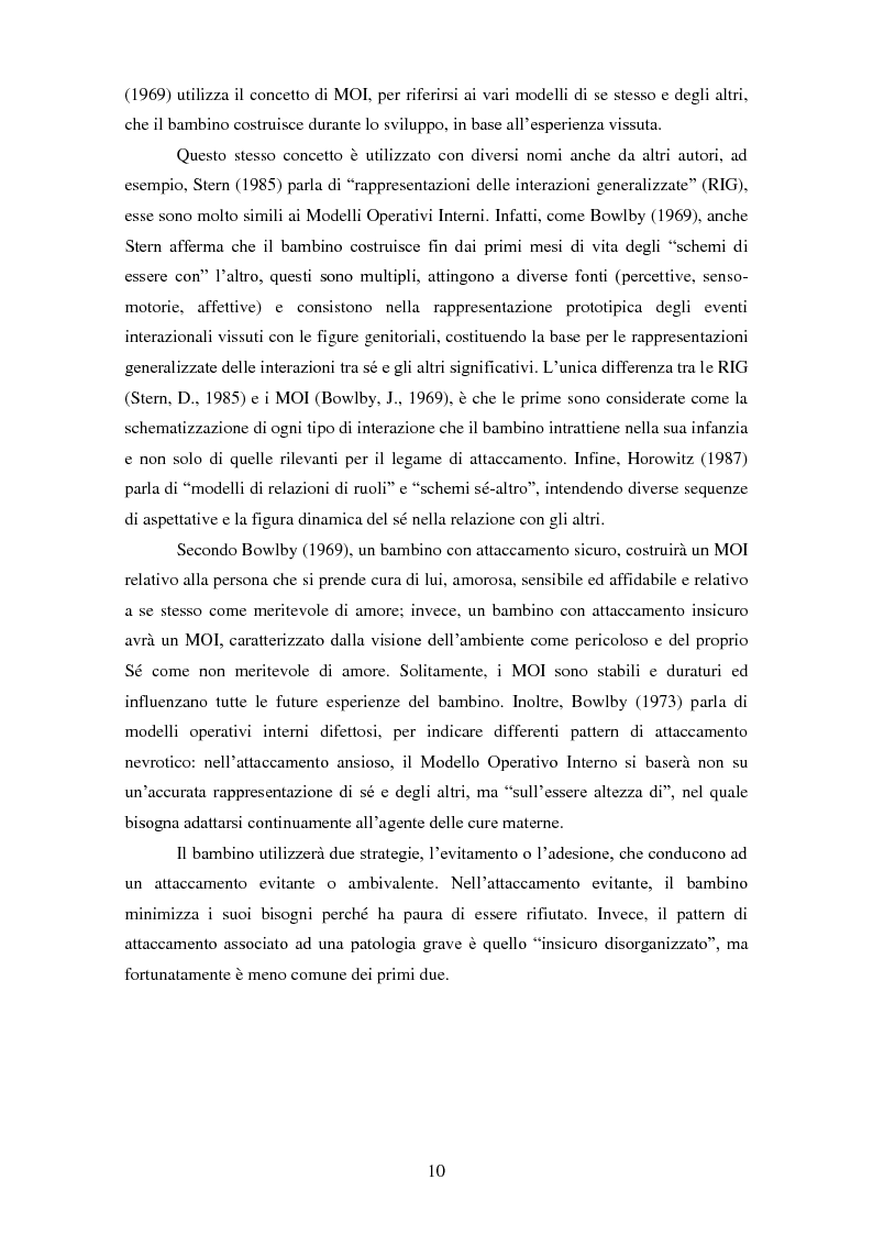 Anteprima della tesi: Le rappresentazioni mentali in gravidanza nella genitorialità tipica e ''a rischio'': strategie di prevenzione e di intervento precoce, Pagina 11
