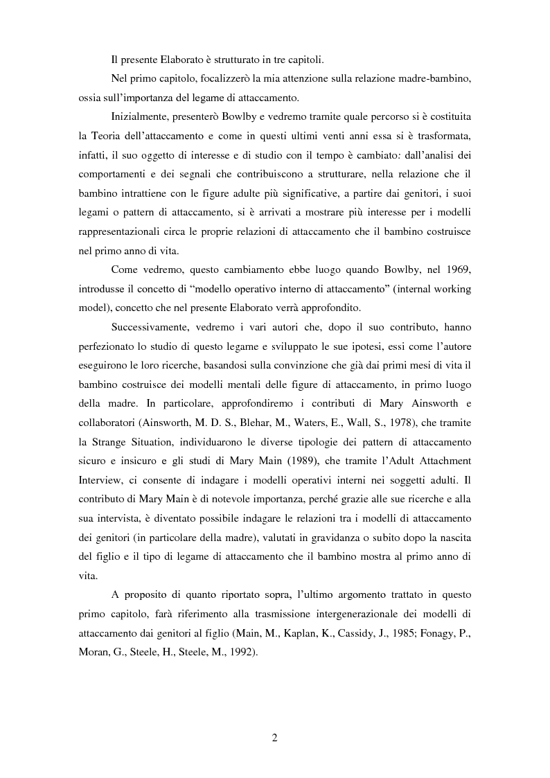 Anteprima della tesi: Le rappresentazioni mentali in gravidanza nella genitorialità tipica e ''a rischio'': strategie di prevenzione e di intervento precoce, Pagina 3