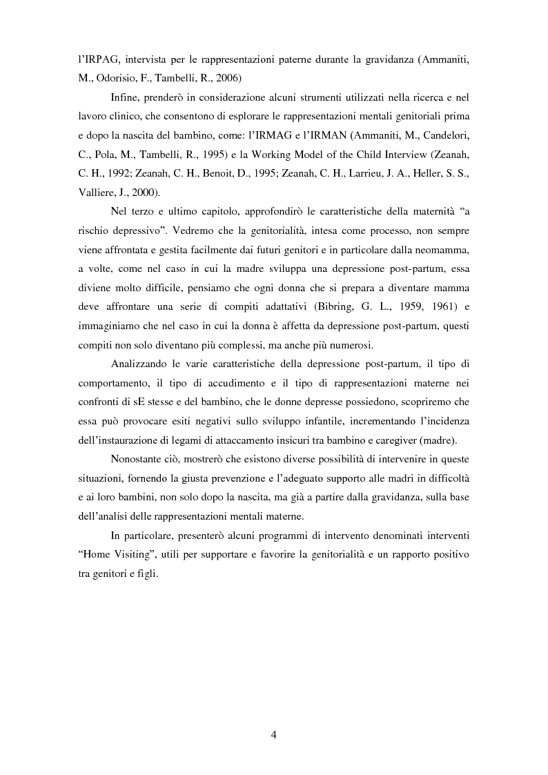 Anteprima della tesi: Le rappresentazioni mentali in gravidanza nella genitorialità tipica e ''a rischio'': strategie di prevenzione e di intervento precoce, Pagina 5