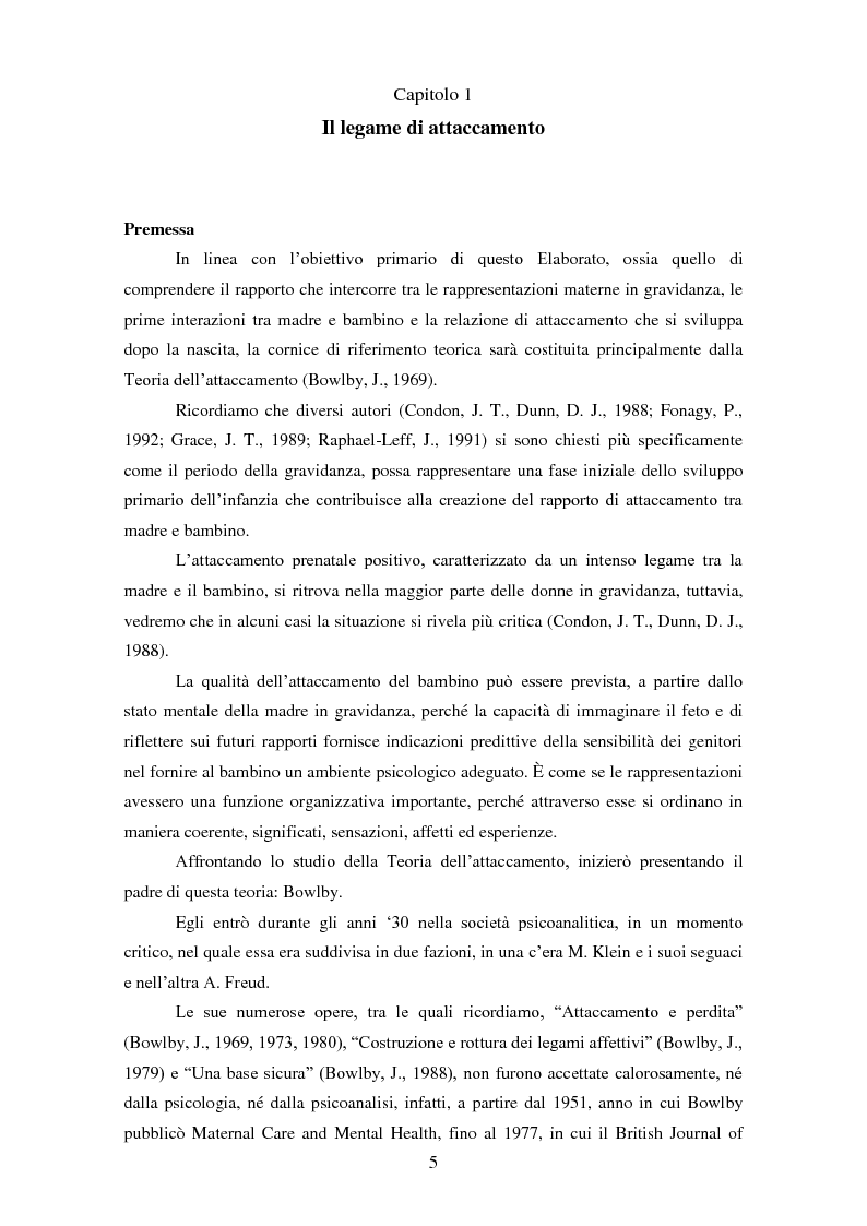 Anteprima della tesi: Le rappresentazioni mentali in gravidanza nella genitorialità tipica e ''a rischio'': strategie di prevenzione e di intervento precoce, Pagina 6