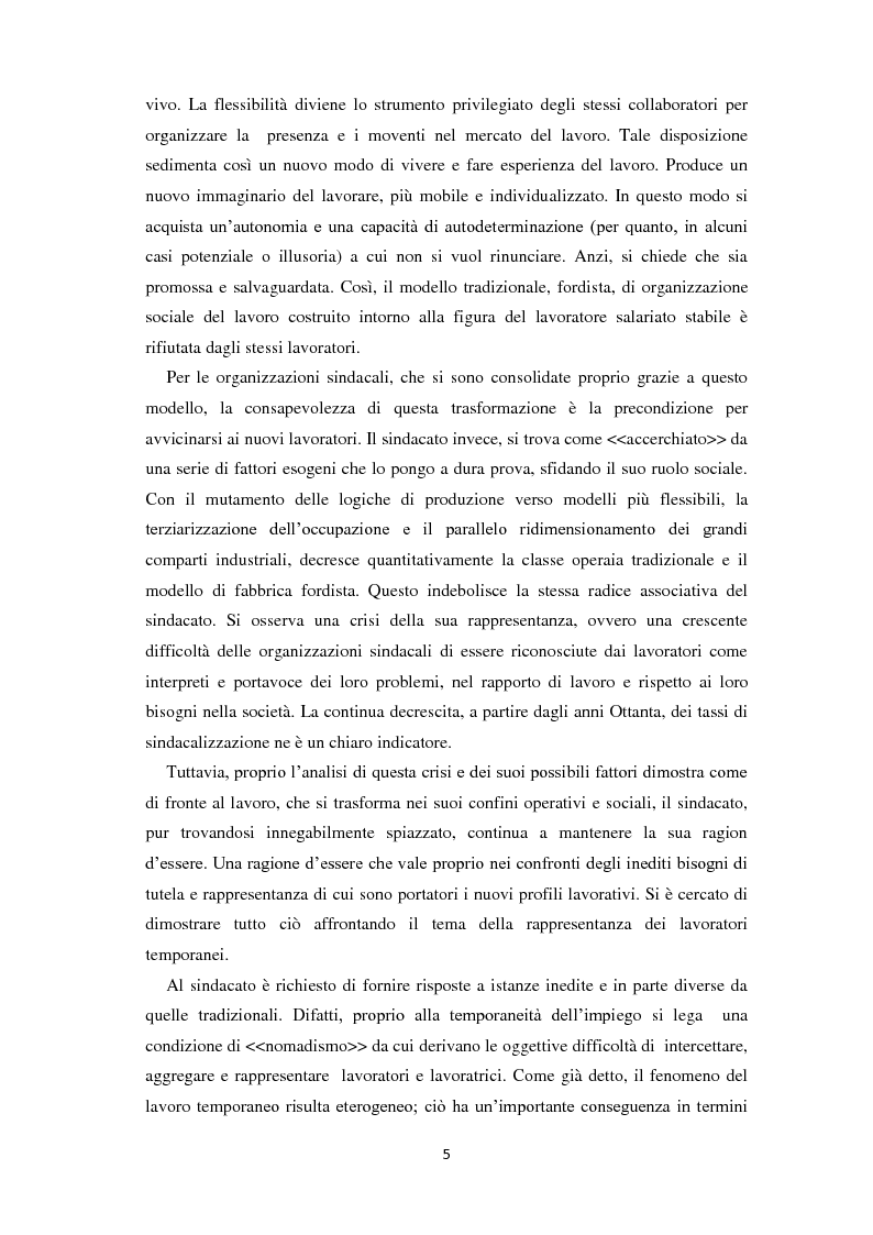 Anteprima della tesi: Quale rappresentanza per quale lavoro? Il sindacato italiano di fronte al lavoro che cambia., Pagina 4