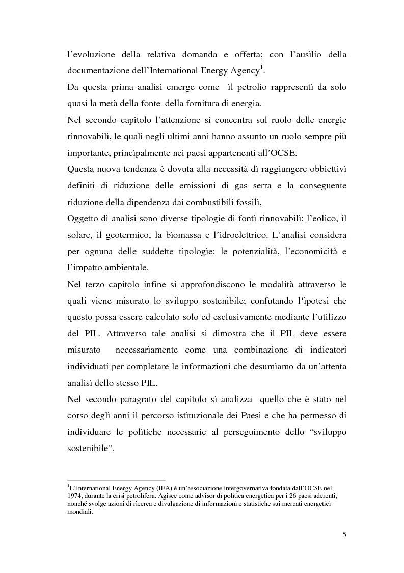 Anteprima della tesi: Le potenzialità dell'energia rinnovabile: analisi di profittabilità di un investimento nel fotovoltaico, Pagina 3