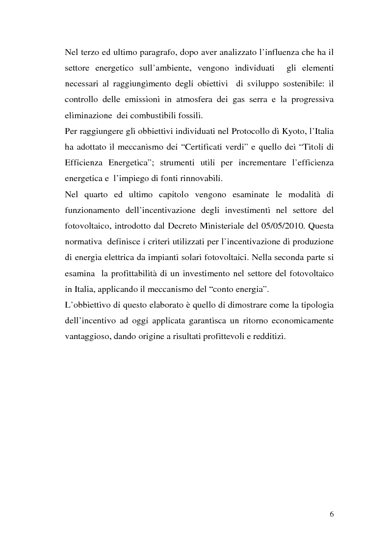 Anteprima della tesi: Le potenzialità dell'energia rinnovabile: analisi di profittabilità di un investimento nel fotovoltaico, Pagina 4