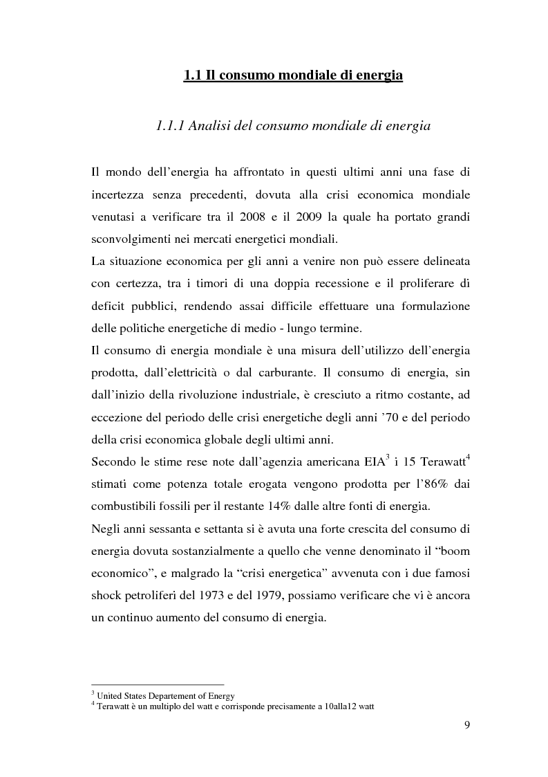 Anteprima della tesi: Le potenzialità dell'energia rinnovabile: analisi di profittabilità di un investimento nel fotovoltaico, Pagina 7