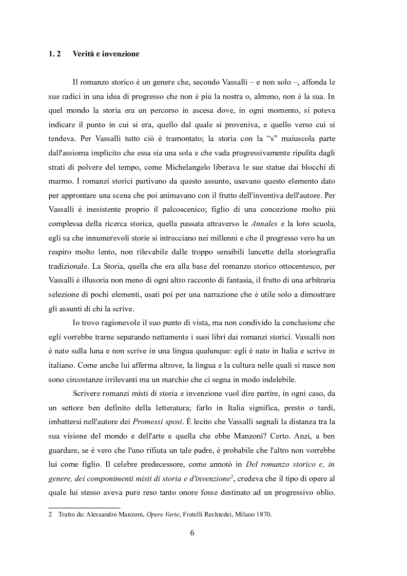 Anteprima della tesi: La narrativa di Sebastiano Vassalli. Romanzo storico e romanzo d'invenzione, Pagina 3