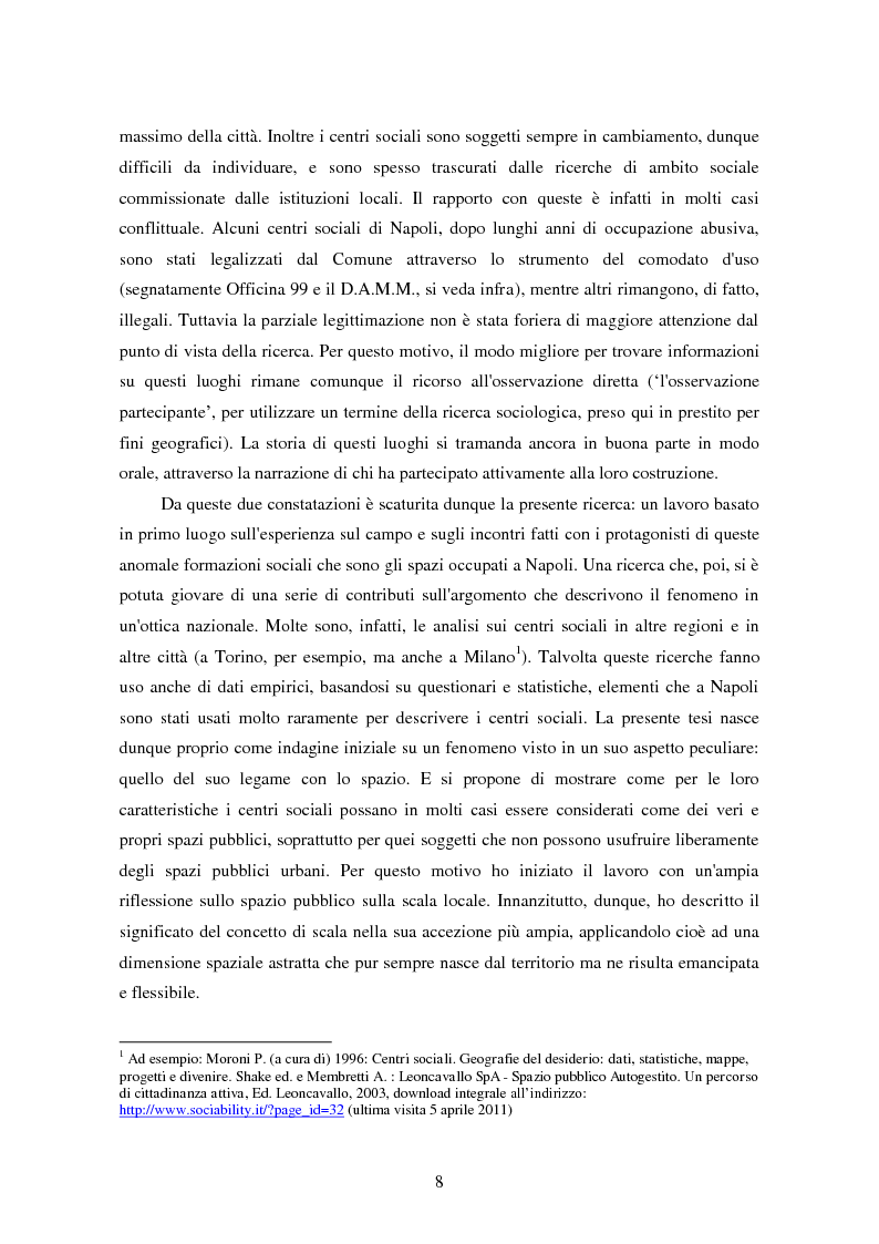 Anteprima della tesi: I centri sociali a Napoli: analisi di uno spazio pubblico, Pagina 3
