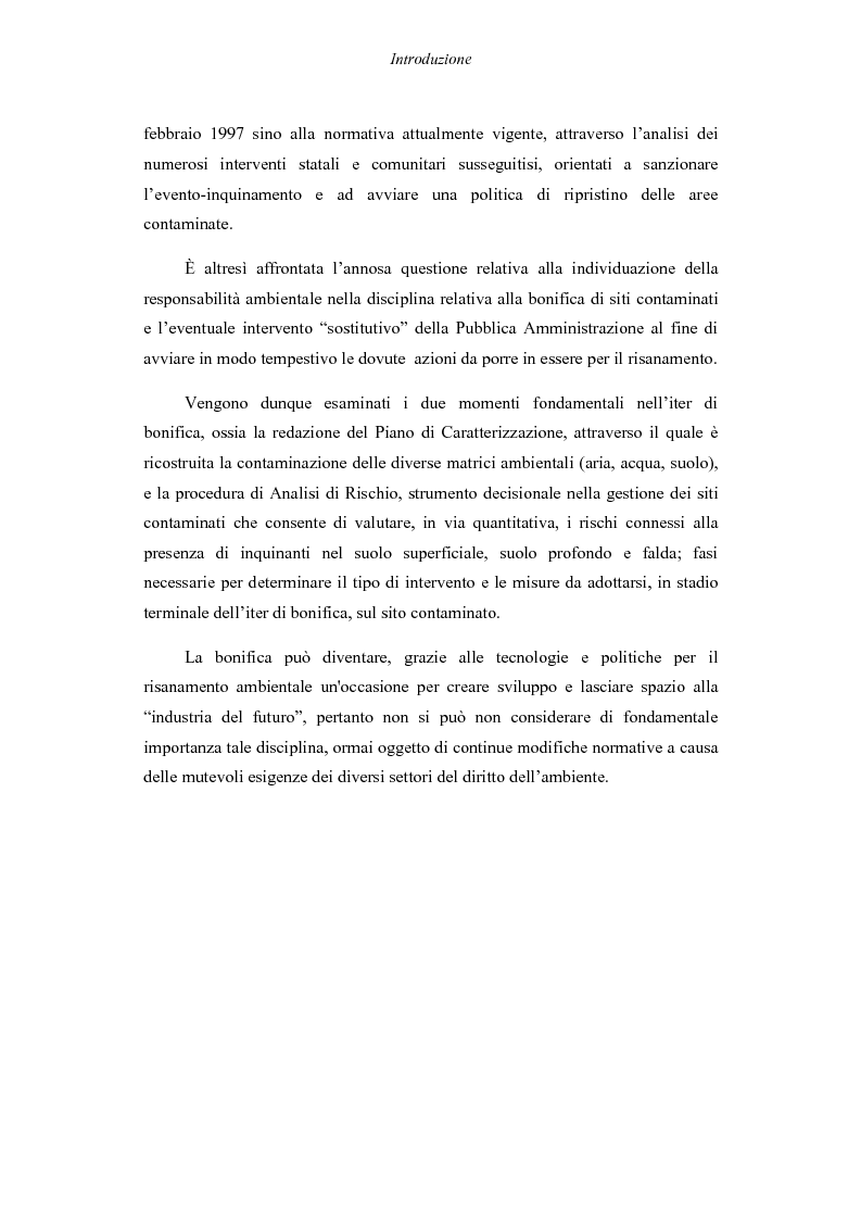 Anteprima della tesi: Piano di Caratterizzazione e Analisi di Rischio nel procedimento di bonifica di siti contaminati, Pagina 3