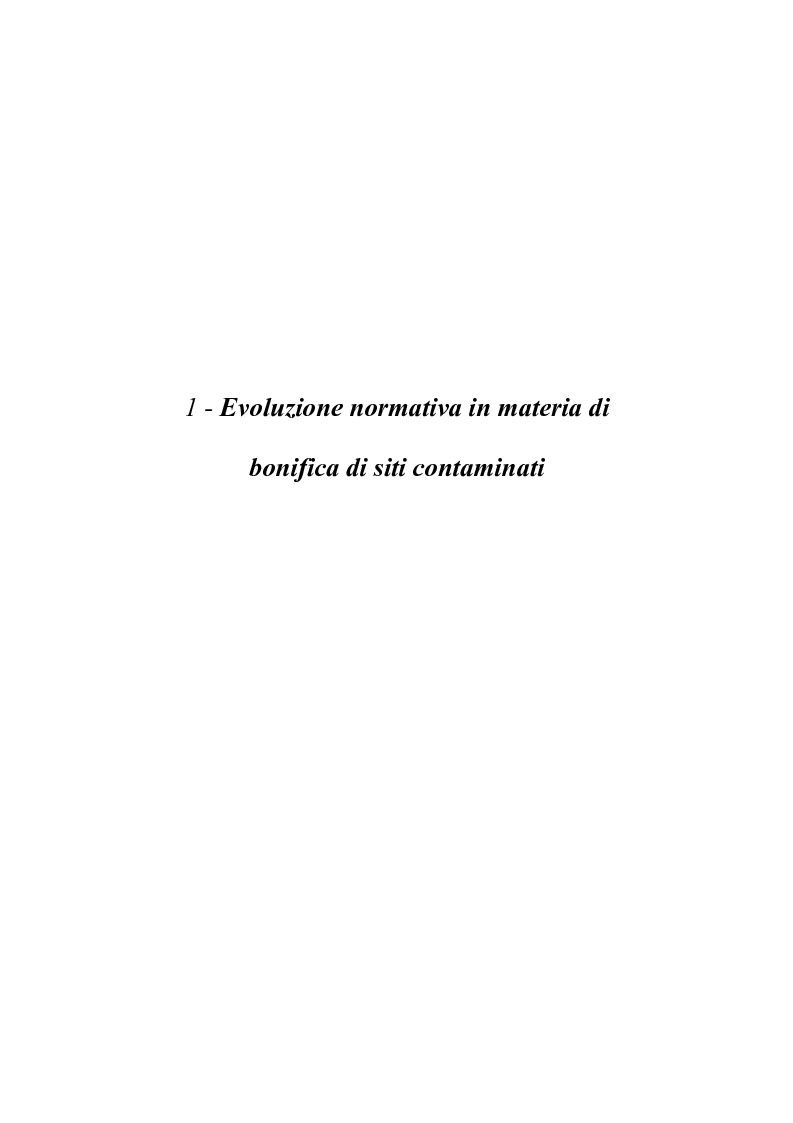 Anteprima della tesi: Piano di Caratterizzazione e Analisi di Rischio nel procedimento di bonifica di siti contaminati, Pagina 4