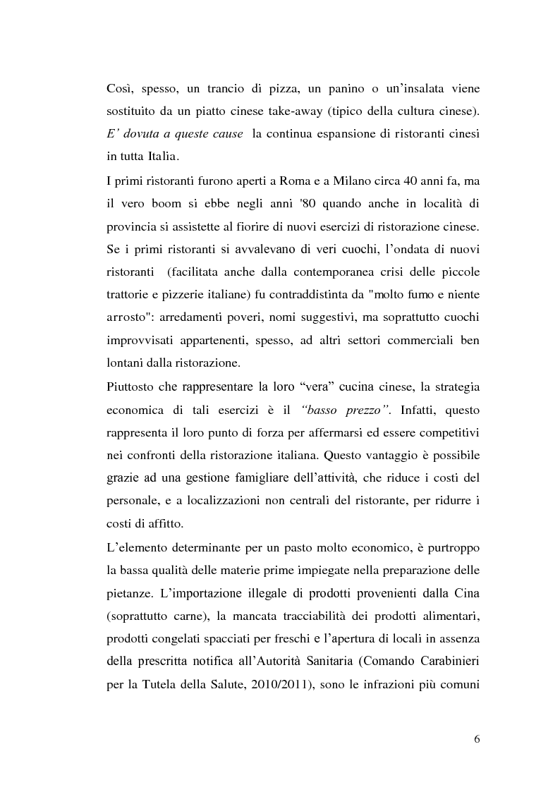 Anteprima della tesi: Problematiche della cucina cinese in Italia, Pagina 4