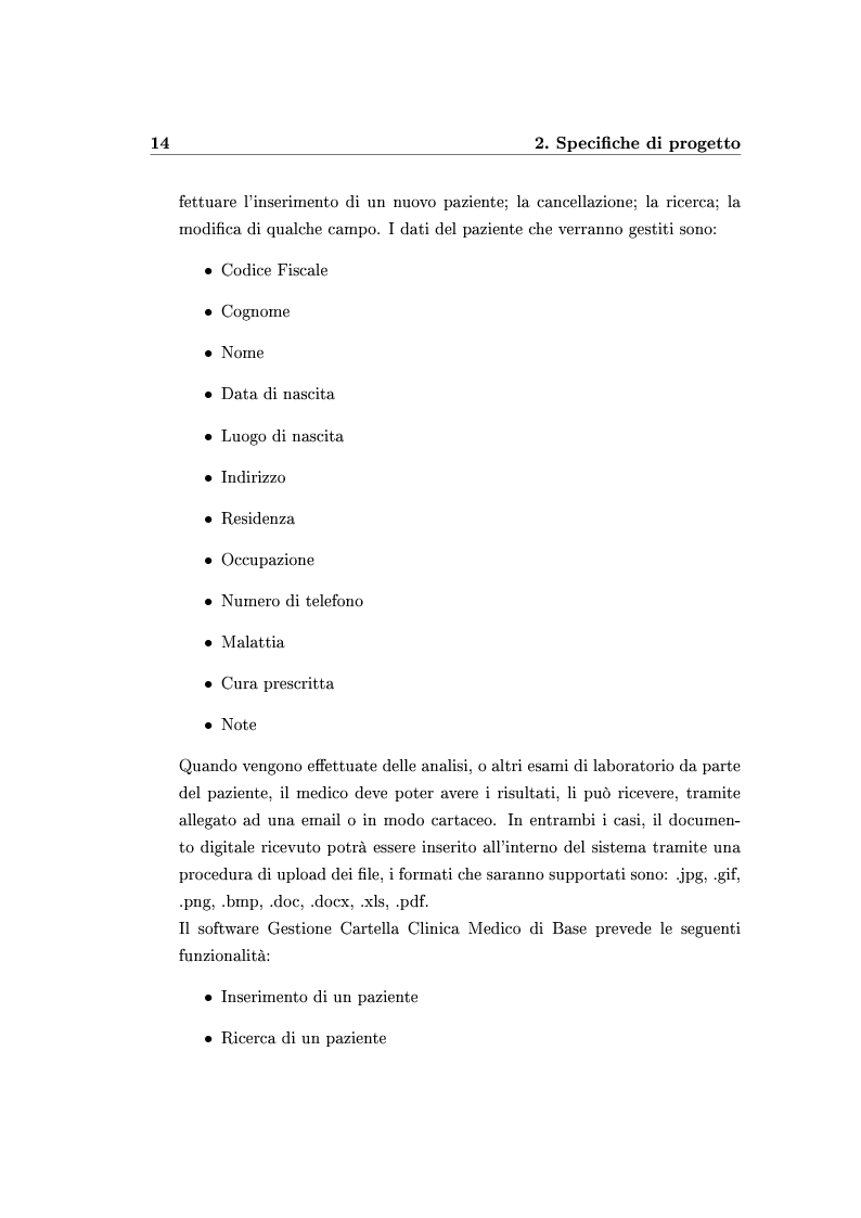 Anteprima della tesi: Gestione cartella clinica di un medico di base, Pagina 3