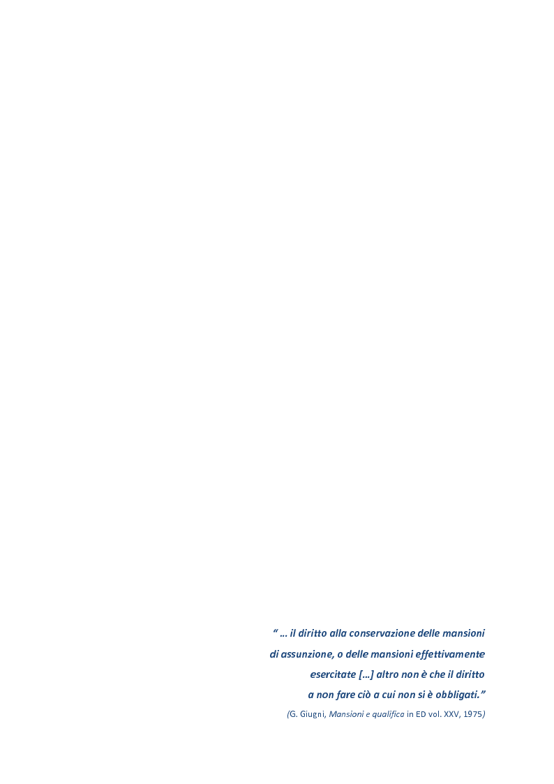 Anteprima della tesi: La disciplina delle mansioni nel lavoro subordinato privato: il quadro normativo e l’interpretazione giurisprudenziale , Pagina 5