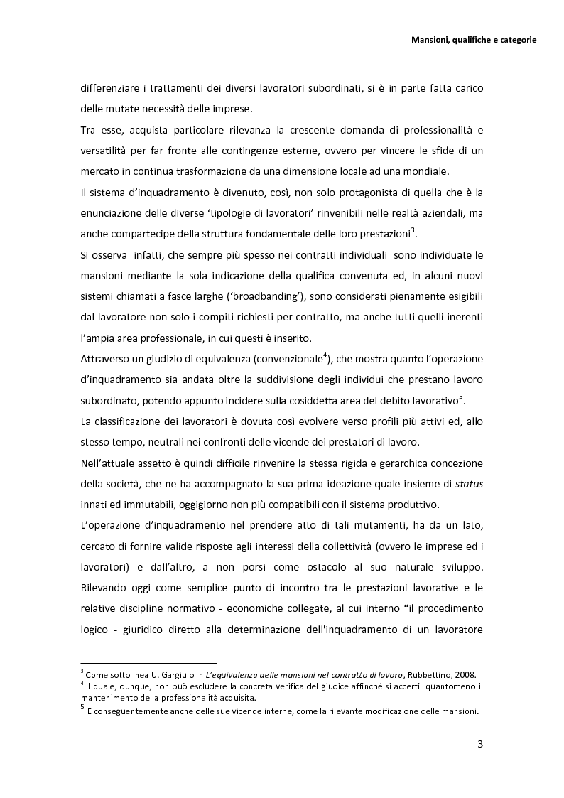 Anteprima della tesi: La disciplina delle mansioni nel lavoro subordinato privato: il quadro normativo e l’interpretazione giurisprudenziale , Pagina 7