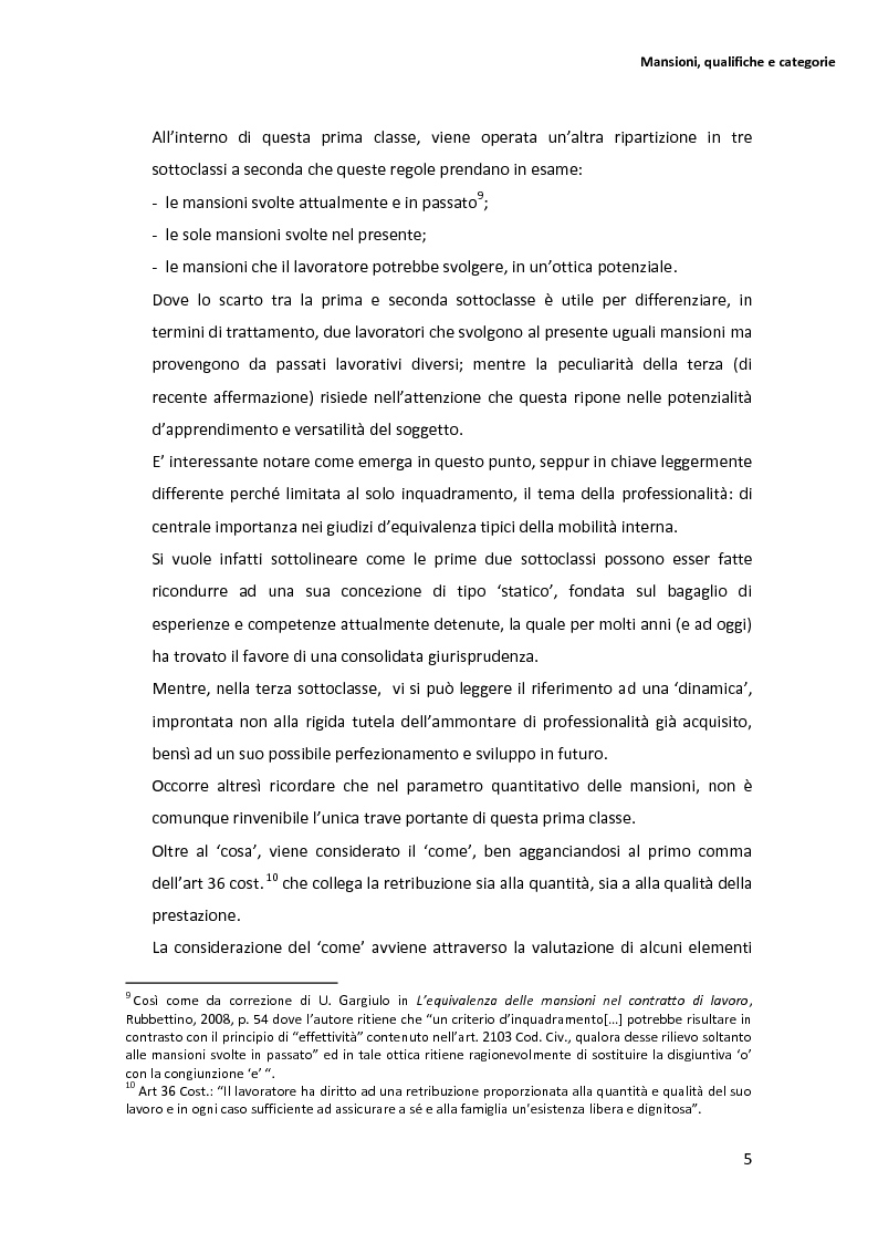 Anteprima della tesi: La disciplina delle mansioni nel lavoro subordinato privato: il quadro normativo e l’interpretazione giurisprudenziale , Pagina 9