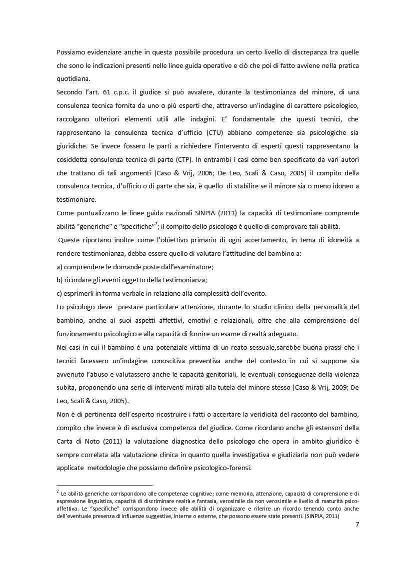 Estratto dalla tesi: La complessità dell'accertamento dell'abuso sessuale sui minori: l'utilizzo del disegno come ausilio nella testimonianza.