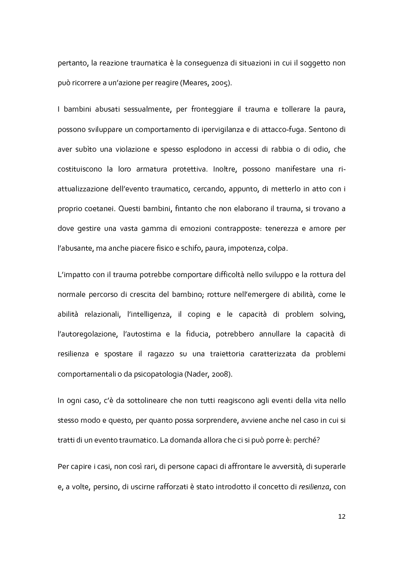 Anteprima della tesi: Il racconto del trauma: fattori che influenzano la disclosure nel caso di abuso sessuale infantile, Pagina 10