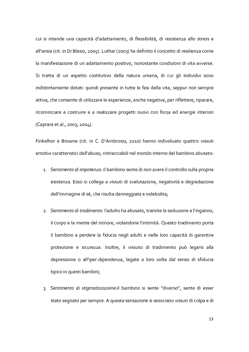 Anteprima della tesi: Il racconto del trauma: fattori che influenzano la disclosure nel caso di abuso sessuale infantile, Pagina 11