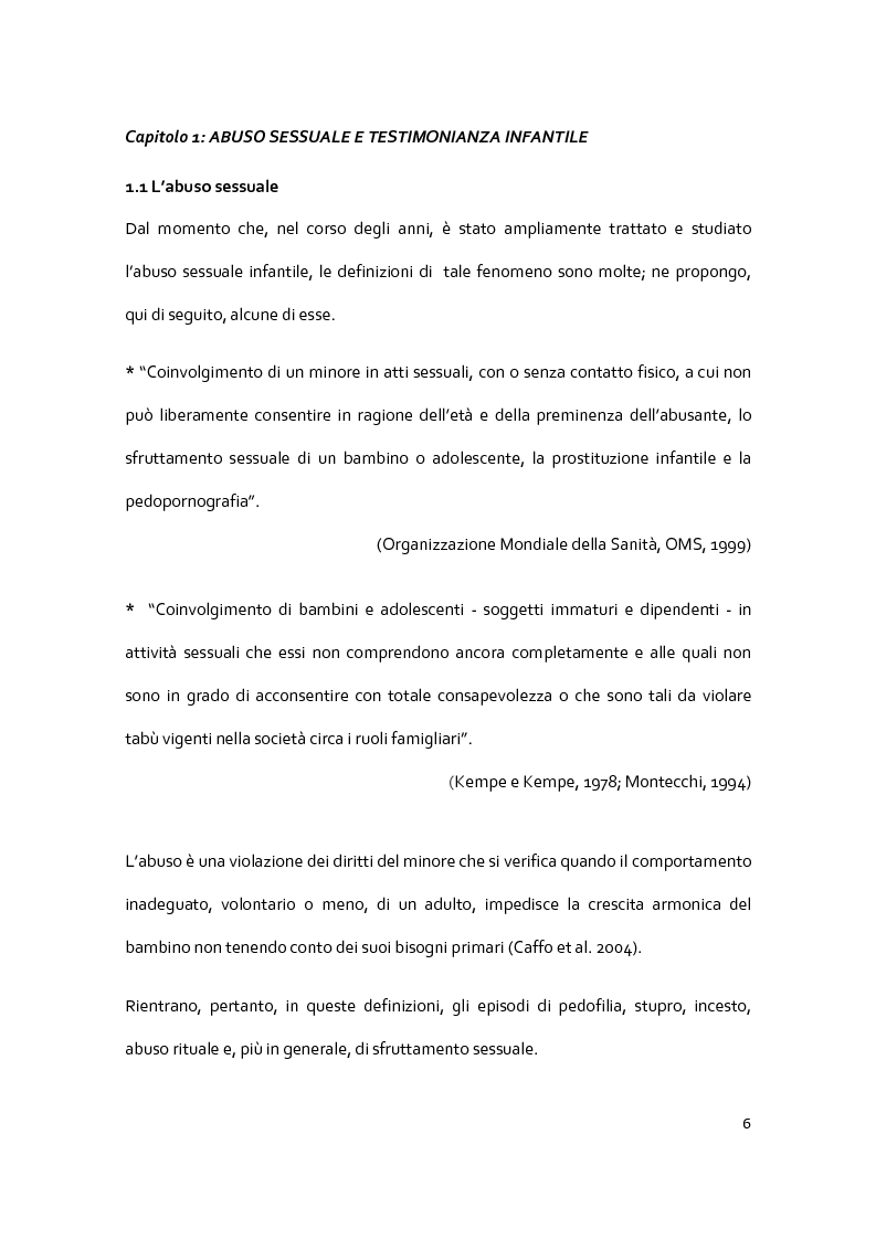 Anteprima della tesi: Il racconto del trauma: fattori che influenzano la disclosure nel caso di abuso sessuale infantile, Pagina 4