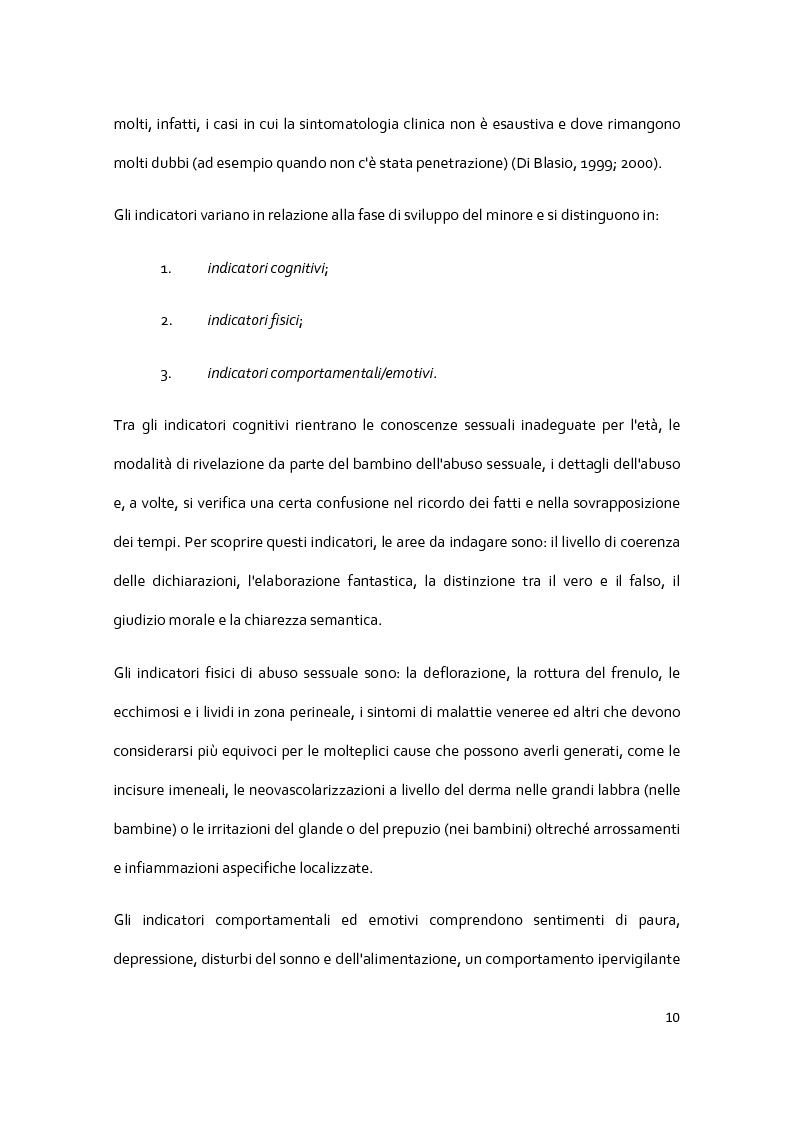 Anteprima della tesi: Il racconto del trauma: fattori che influenzano la disclosure nel caso di abuso sessuale infantile, Pagina 8