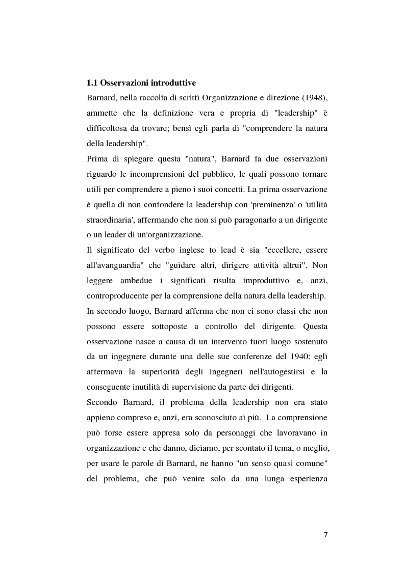 Anteprima della tesi: Il pensiero di C. J. Barnard: concetti di leadership e di organizzazione, Pagina 3