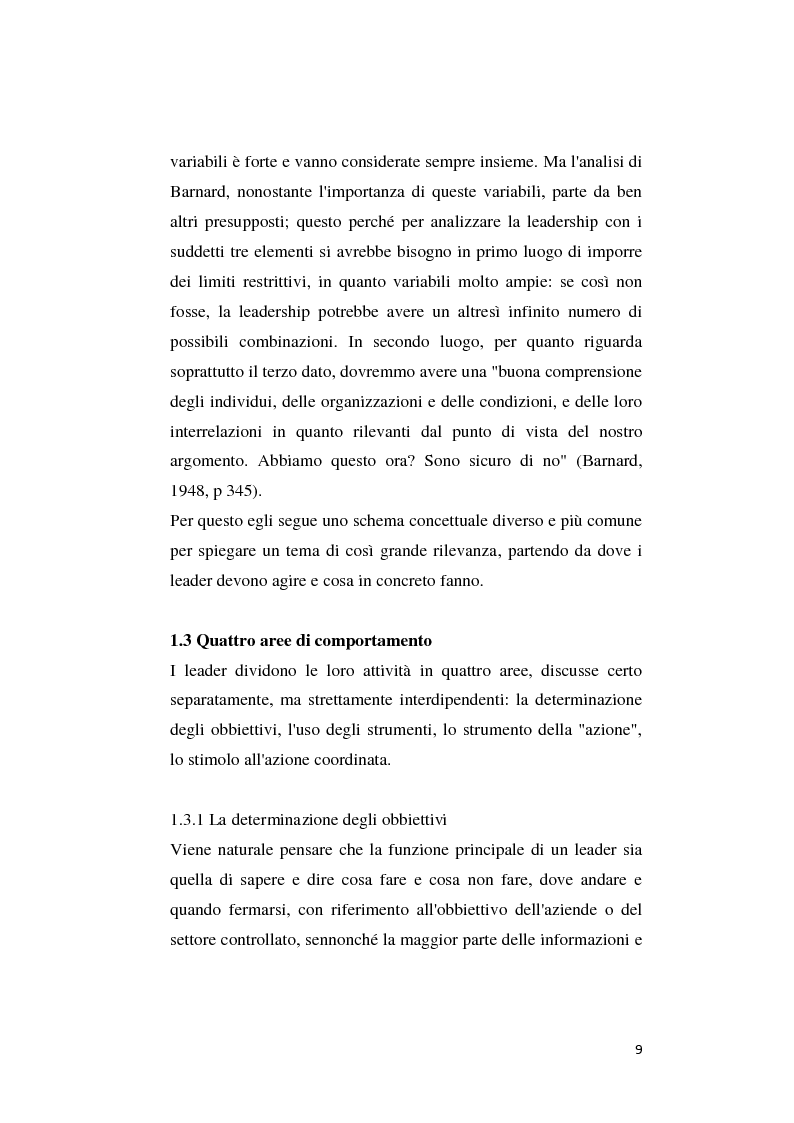 Anteprima della tesi: Il pensiero di C. J. Barnard: concetti di leadership e di organizzazione, Pagina 5
