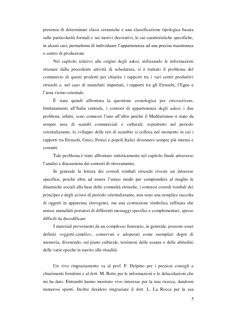 Anteprima della tesi: Gli askoi ad anello tardo-villanoviani ed orientalizzanti dell'Italia centrale tirrenica, Pagina 3