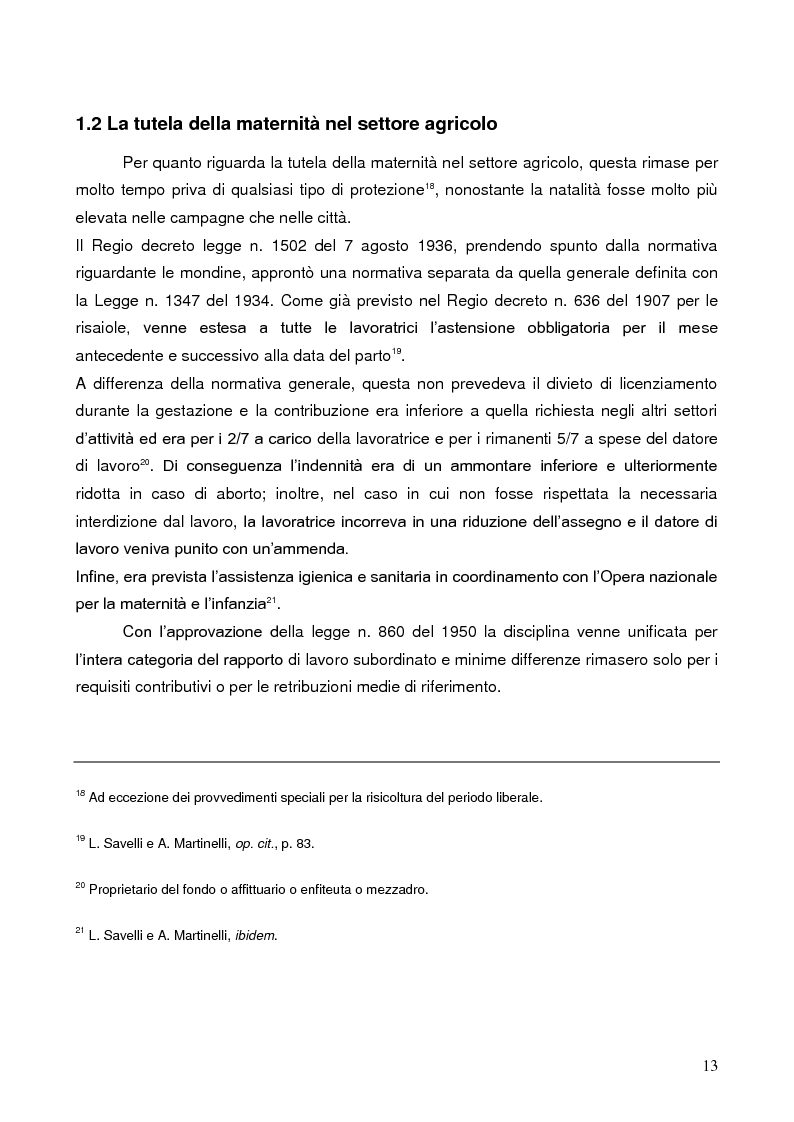 Anteprima della tesi: La tutela della lavoratrice madre nell'ordinamento italiano, Pagina 9