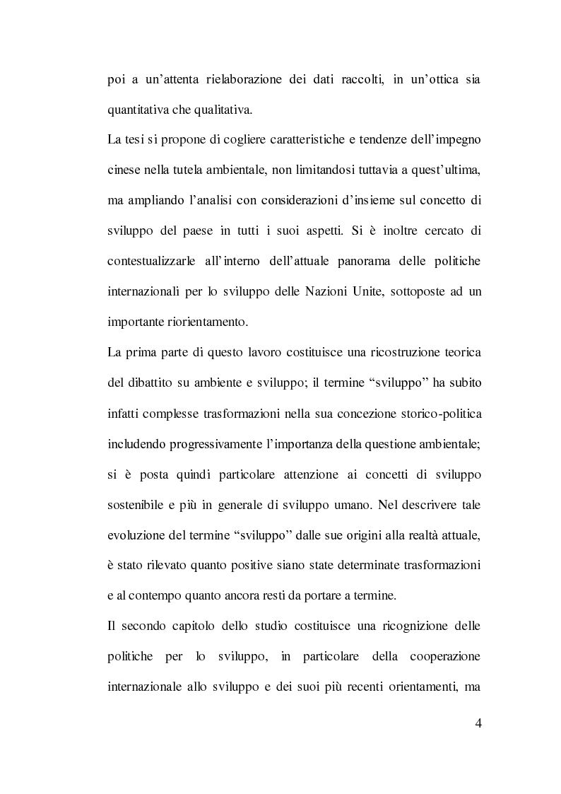 Anteprima della tesi: Cooperazione Internazionale allo Sviluppo e Tutela Ambientale: Il Caso Cinese, Pagina 3