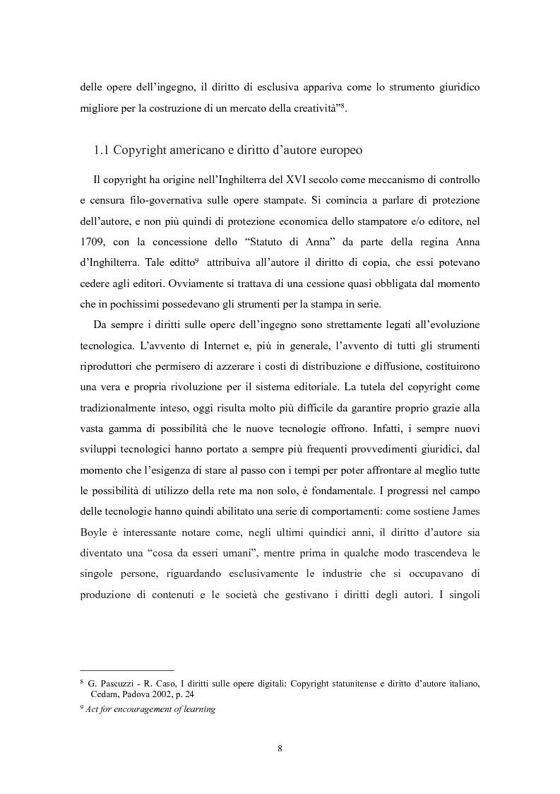 Anteprima della tesi: Il ''fair use'': l'utilizzo equo nella fruizione delle opere dell'ingegno, Pagina 3