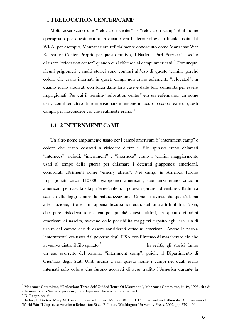 Anteprima della tesi: Jeanne Wakatsuki Houston: alla ricerca dell'io in "Farewell to Manzanar", Pagina 6