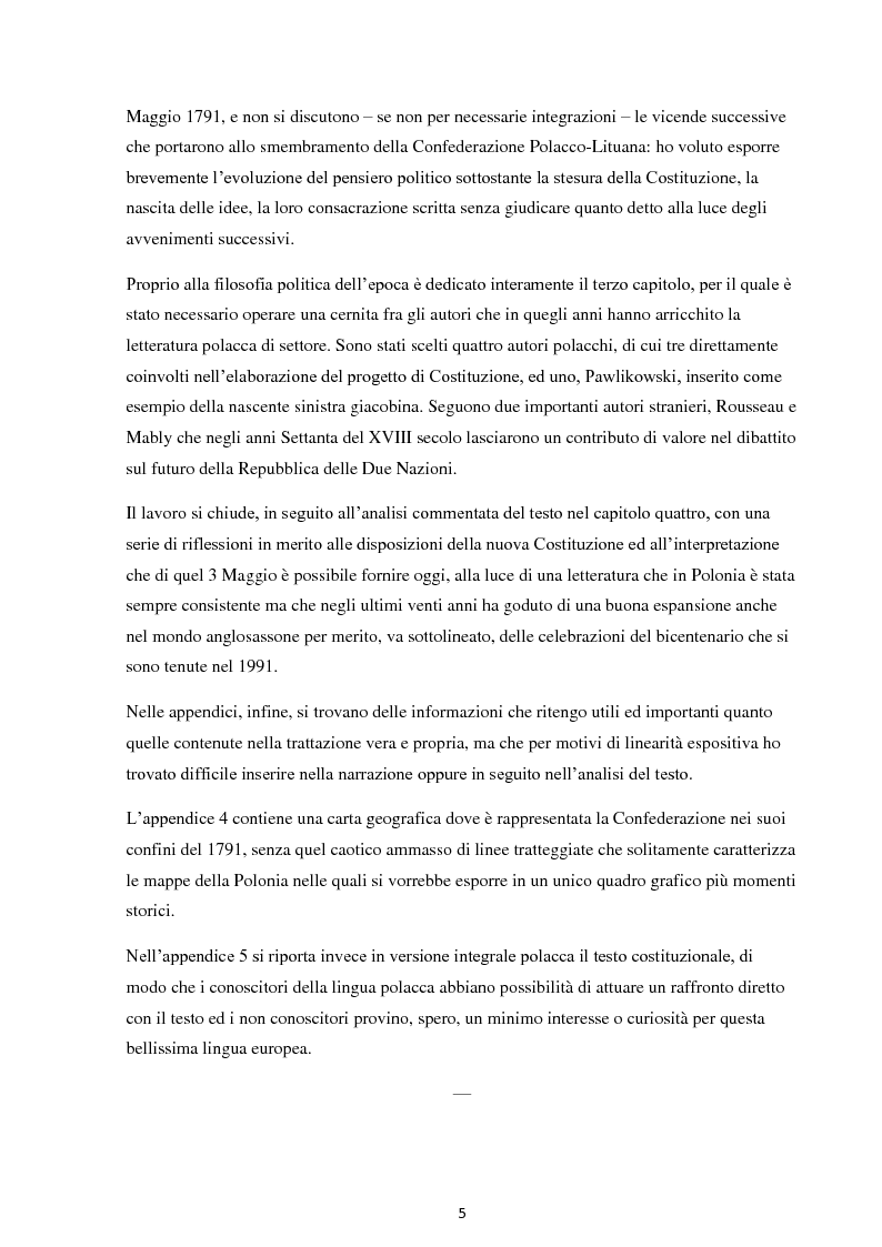 Anteprima della tesi: La Costituzione del 3 maggio 1791. Evoluzione e rivoluzione in Polonia alla fine del XVIII secolo., Pagina 3