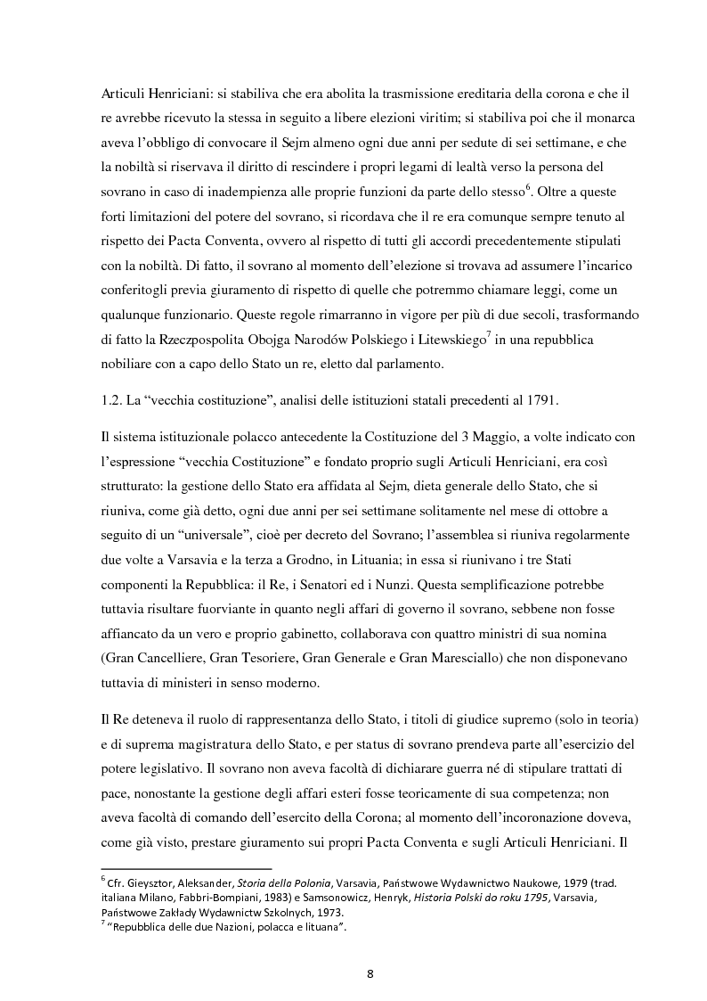 Anteprima della tesi: La Costituzione del 3 maggio 1791. Evoluzione e rivoluzione in Polonia alla fine del XVIII secolo., Pagina 6