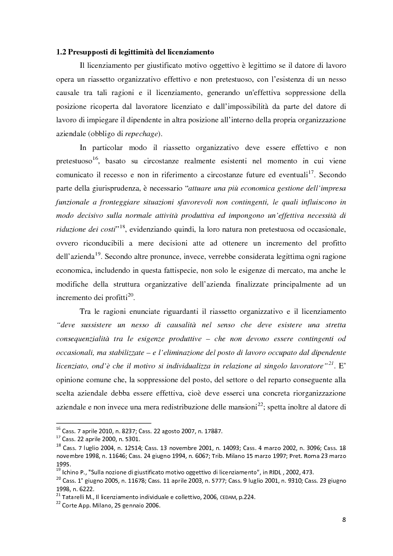 Anteprima della tesi: L'analisi di bilancio come strumento di valutazione del licenziamento per giustificato motivo oggettivo: un caso operativo, Pagina 7