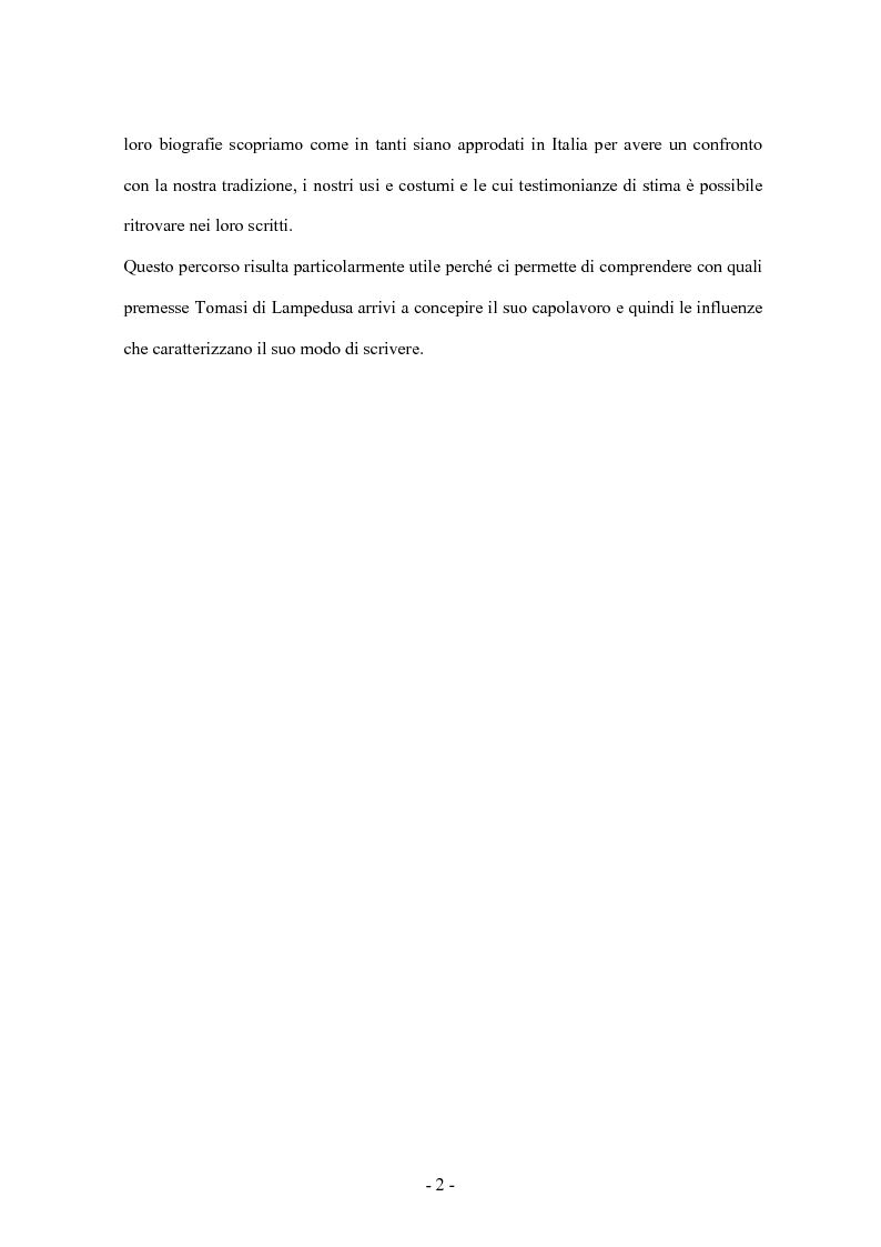 Anteprima della tesi: Giuseppe Tomasi di Lampedusa: uno sguardo al di là delle Alpi, Pagina 3