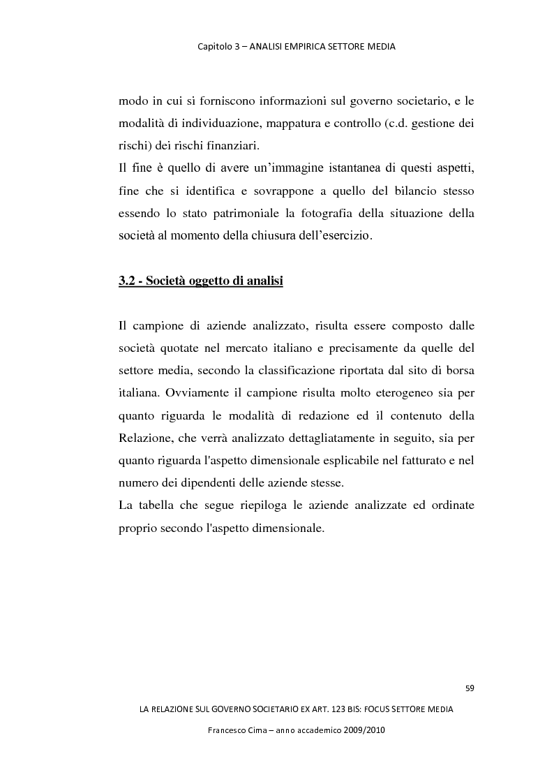 Anteprima della tesi: La relazione sul governo societario ex. art. 123-bis: focus settore media, Pagina 3