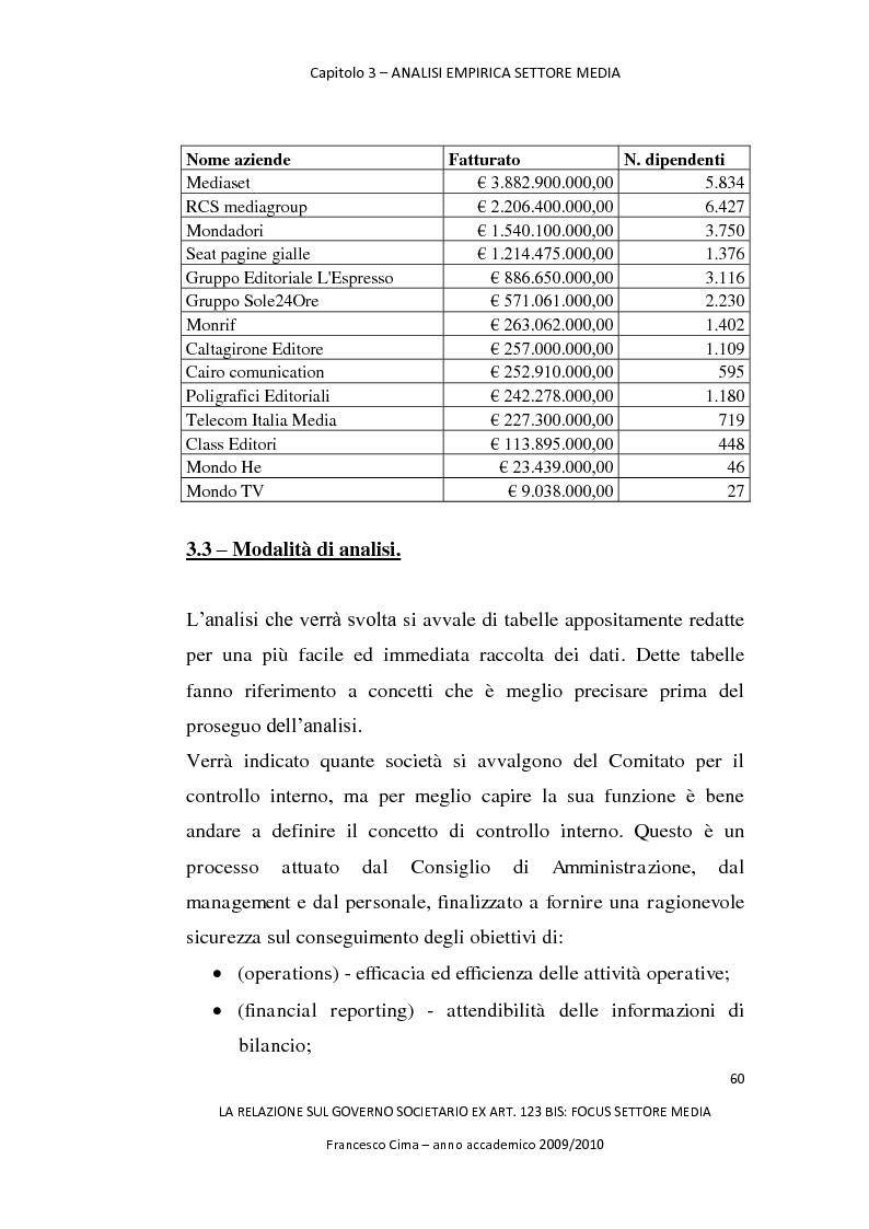 Anteprima della tesi: La relazione sul governo societario ex. art. 123-bis: focus settore media, Pagina 4