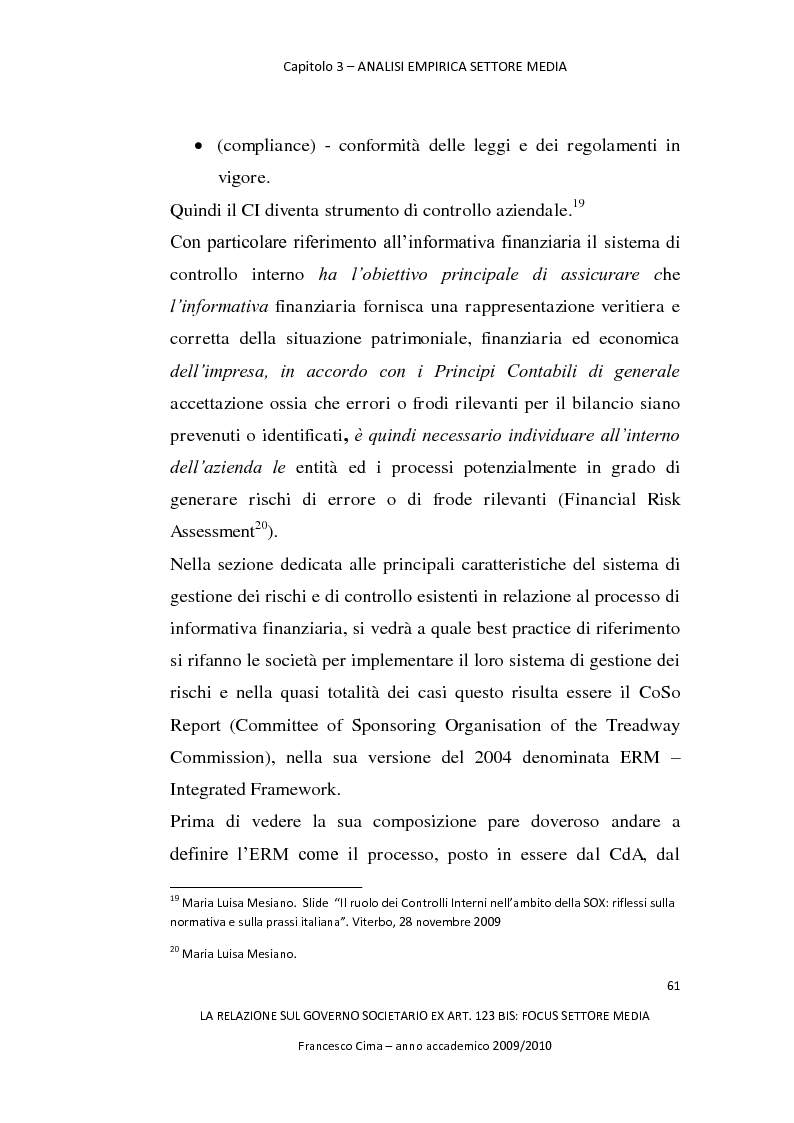 Anteprima della tesi: La relazione sul governo societario ex. art. 123-bis: focus settore media, Pagina 5