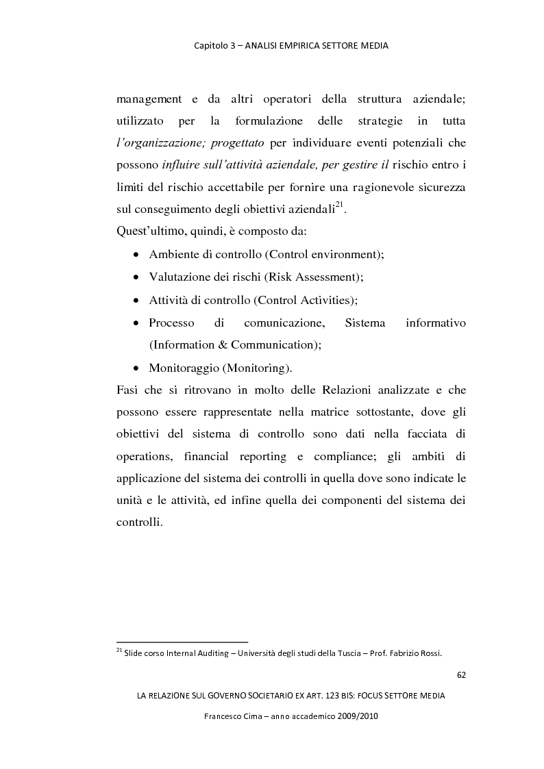 Anteprima della tesi: La relazione sul governo societario ex. art. 123-bis: focus settore media, Pagina 6