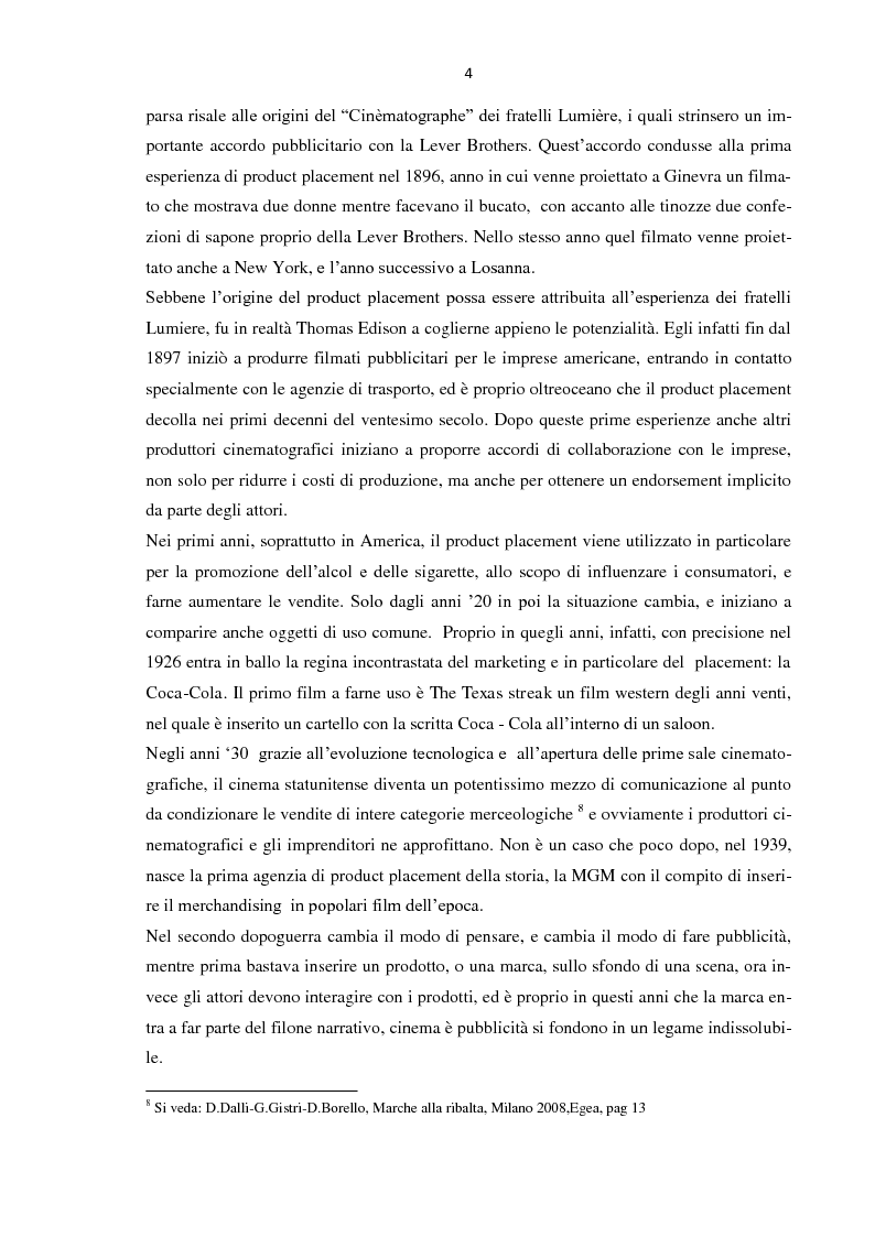 Anteprima della tesi: Il Product placement dalle origini ai giorni nostri, Pagina 11